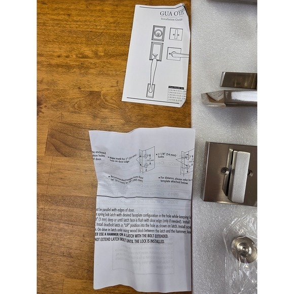 Brushed Nickel Entry Door Handle Lock Set with Deadbolt Keyed Entry Brand New - Picture 10 of 13